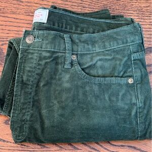 Women’s GAP Vintage Slim High Rise Green Corduroy Jeans NEW